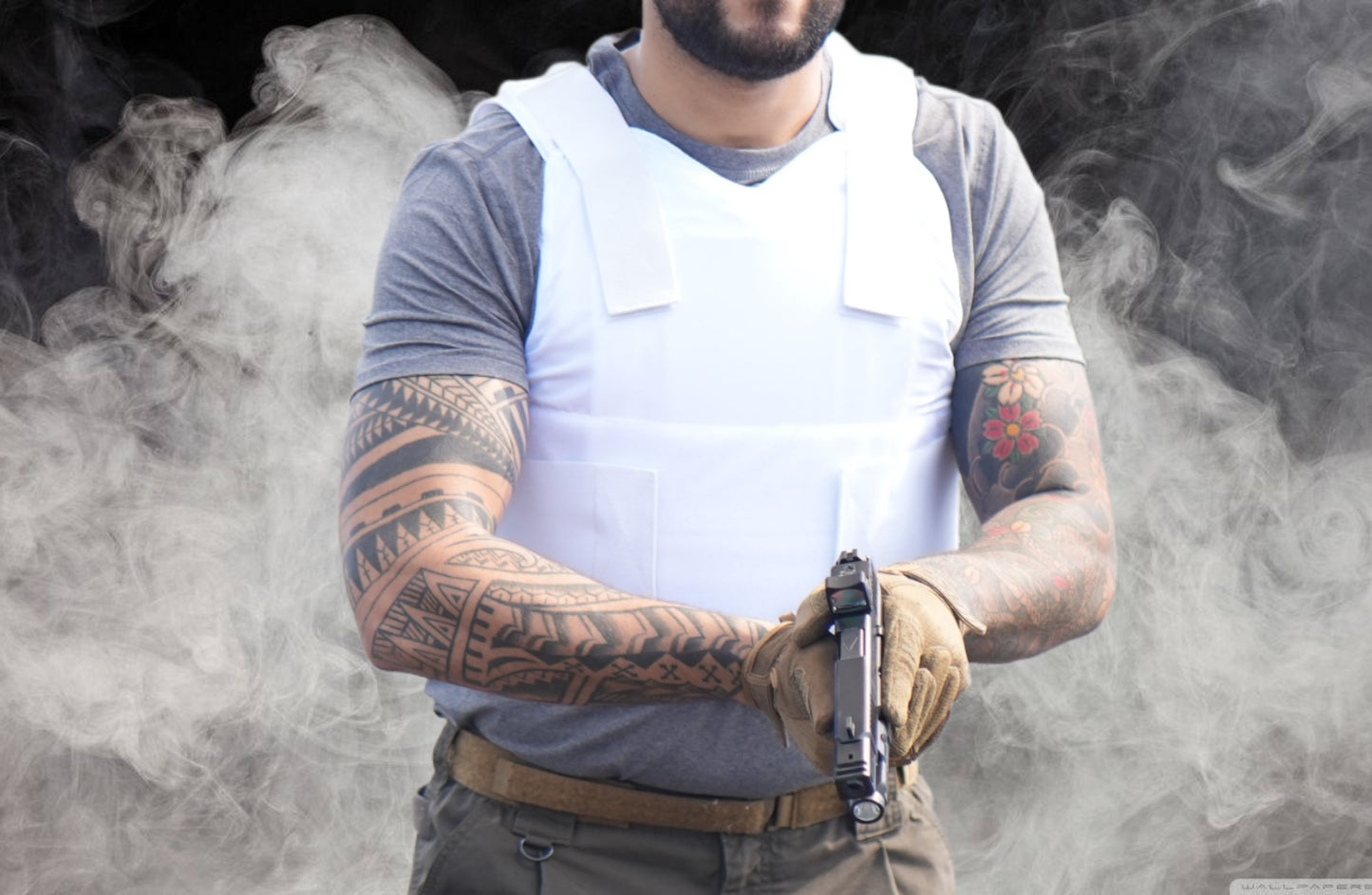 Varanus COVERT Vest, White, with IIIA Ballistic Panels